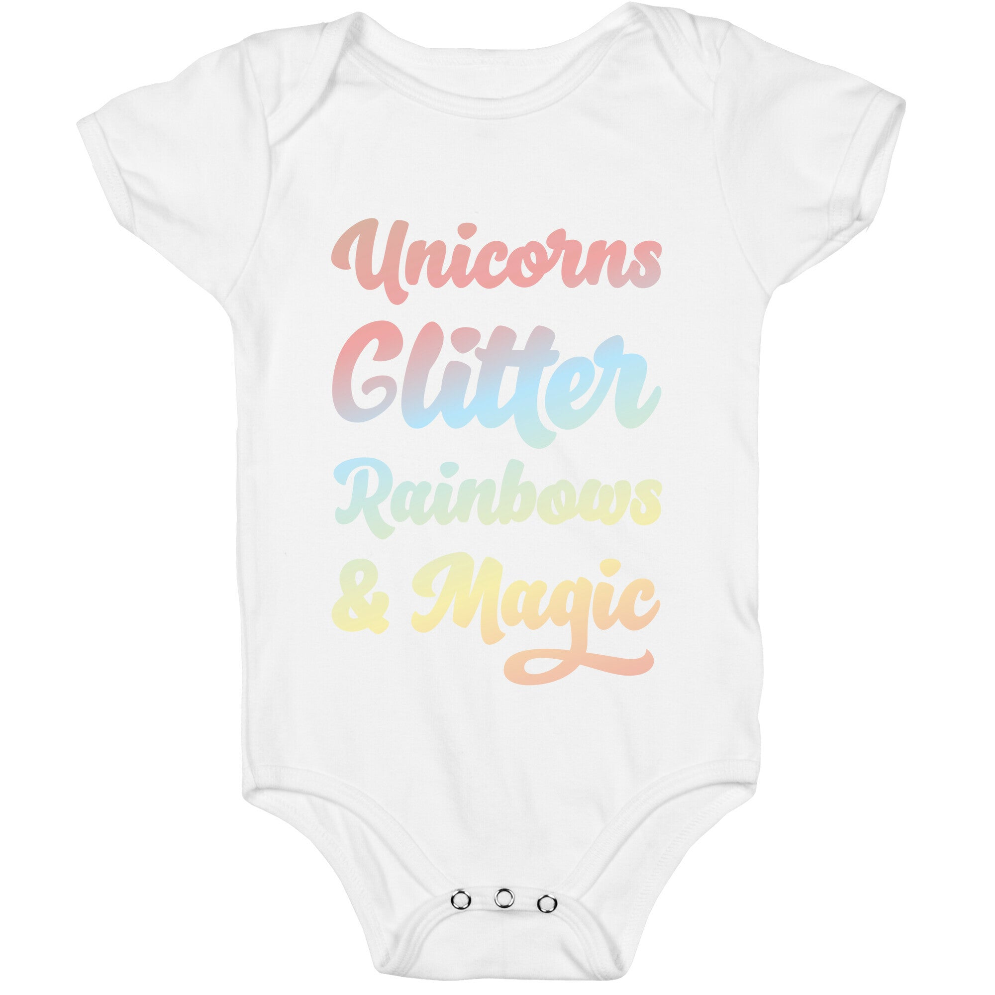 Unicorns Glitter Rainbows & Magic Baby One Piece